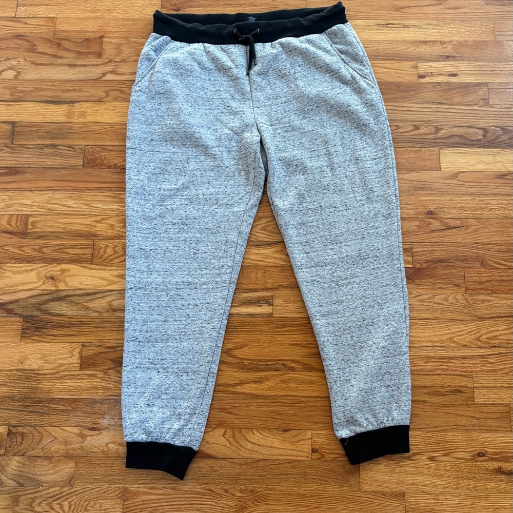 Men’s Light Grey Jogger Sweatpants with Black Accents